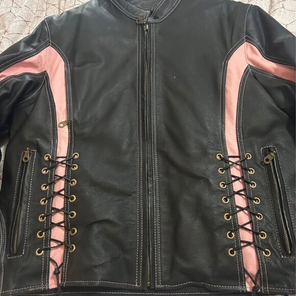 Women’s leather motorcycle jacket - size medium - Picture 4 of 5